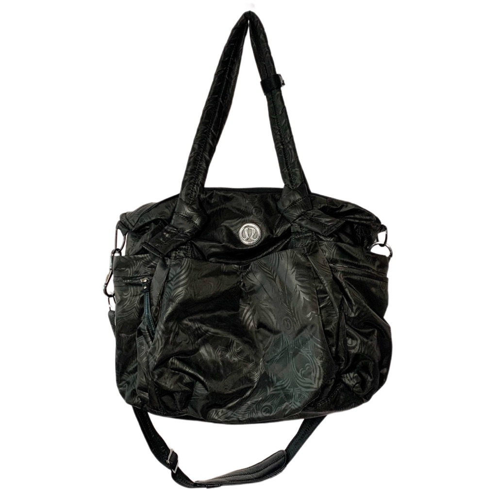Lululemon *Rare* Triumph Tote In Peacock Lace Black Gym Diaper Weekender Bag